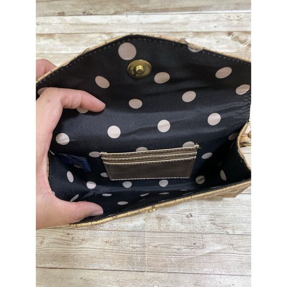 Anne Klein Purse Womens Tan Small Crossbody Cork Design Faux Leather - Picture 8 of 16